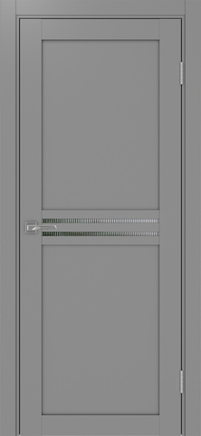 Дверь межкомнатная Оптима Порте Турин 552.12, цвет серый, экошпон, стекло мору