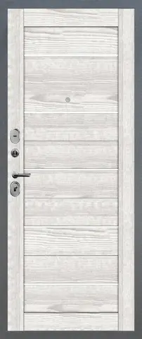 Теплая дверь входная FLY DOORS Аркан 206, 2 замка, 1,2 мм металл, (графит букле+айс ривьера) #3