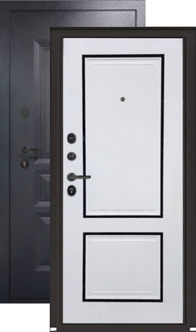 Дверь входная Промет Титан 3Ф 999, 2 замка, 0,9 мм металл, (графит букле+арктик)