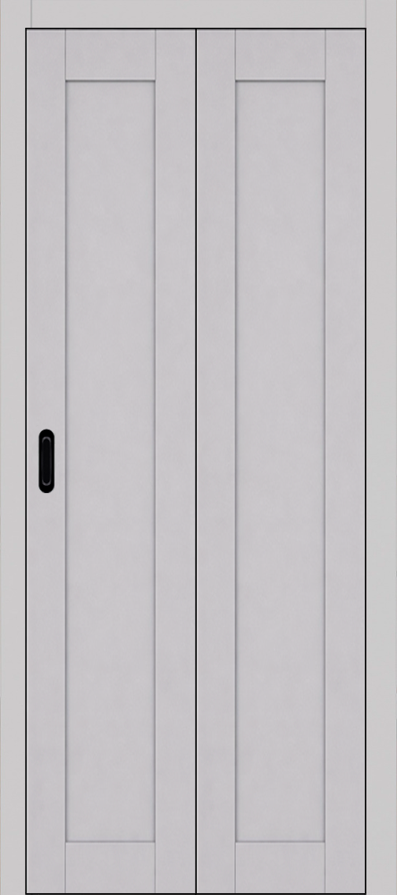 Дверь межкомнатная складная ХЬЮГОДОРС Дуглас 01x10, цвет элегантный серый, экошпон, глухая (гарантия - 5 лет)
