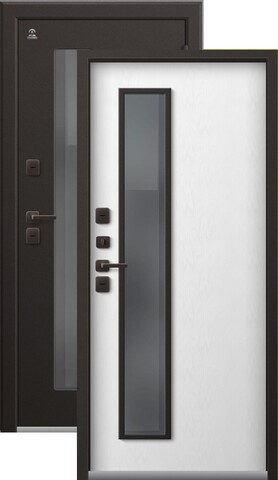 Термодверь входная Центурион Т-20 (2026), 2 замка, 1,4 мм металл, (шоколад муар+белый ясень софт)