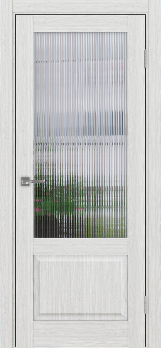 Дверь межкомнатная Оптима Порте Тоскана 640.21 ОФ3, цвет серебристый ясень, экошпон, стекло мору