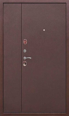Дверь входная Феррони 7 см Гарда металл/металл двустворчатая, 2 замка, 1,2 мм металл, (медь антик+медь антик) #3