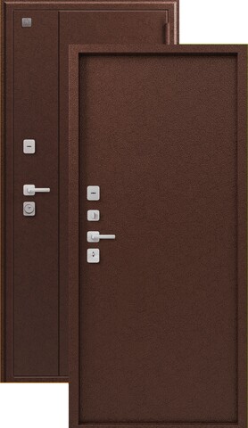 Теплая дверь входная Сезам V-01 (2026), 2 замка, 1,4 мм металл, (медь антик+медь антик)