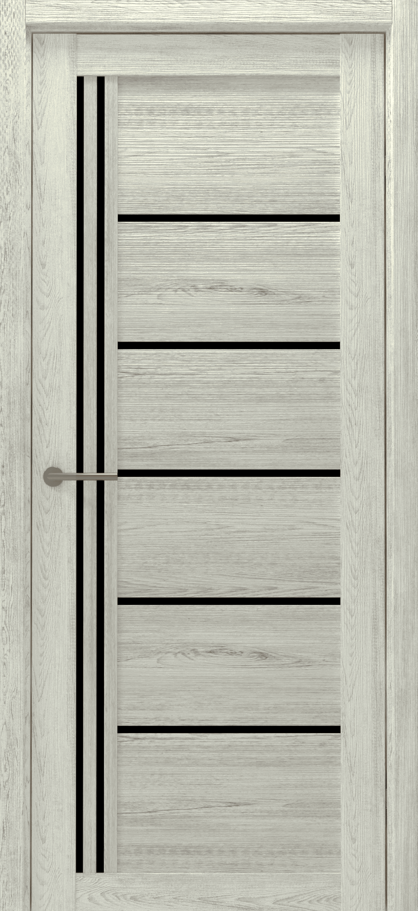 Дверь межкомнатная Альберо (Фрегат) Мегаполис Порту, цвет нордик дуб, экошпон, стекло черное