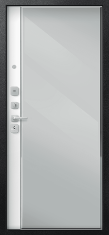 Теплая дверь входная Сезам V-04 зеркало (2026), 2 замка, 1,4 мм металл, (черный муар+белый кашемир) #3