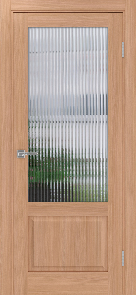 Дверь межкомнатная Оптима Порте Тоскана 640.21 ОФ3, цвет темный ясень, экошпон, стекло мору