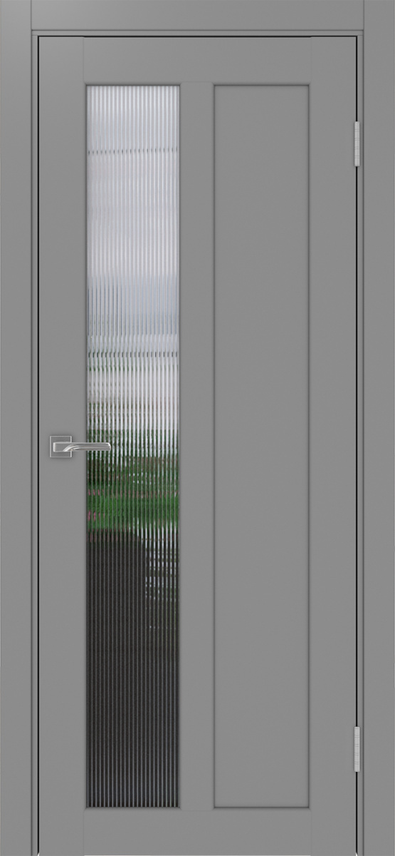 Дверь межкомнатная Оптима Порте Парма 421.21, цвет серый, экошпон, стекло мору