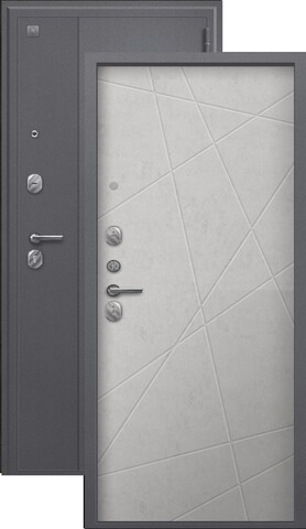 Дверь входная Сезам А-03 (2026), 2 замка, 1 мм металл, (серый букле+светлый бетон)