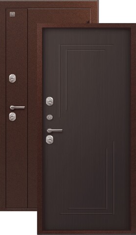 Термодверь входная Сезам Т-100 (2026), 2 замка, 1,2 мм металл, (медь антик+темная лиственница)