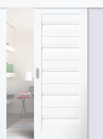 Дверь межкомнатная раздвижная Сибирь Профиль Скин дорс ПГ SO2, цвет белый 3D, эколайт, глухая