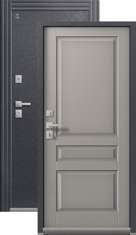 Термодверь входная Центурион Т-2 (2026), 2 замка, 2 мм металл, (антрацит муар+грей кашемир)
