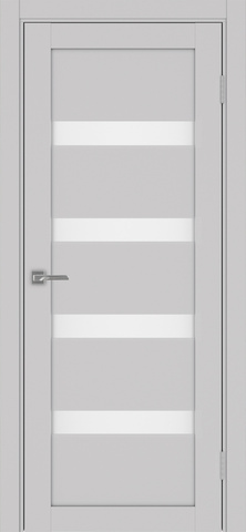Дверь межкомнатная Оптима Порте Турин 505.12, цвет пепельный, экошпон, стекло мателюкс