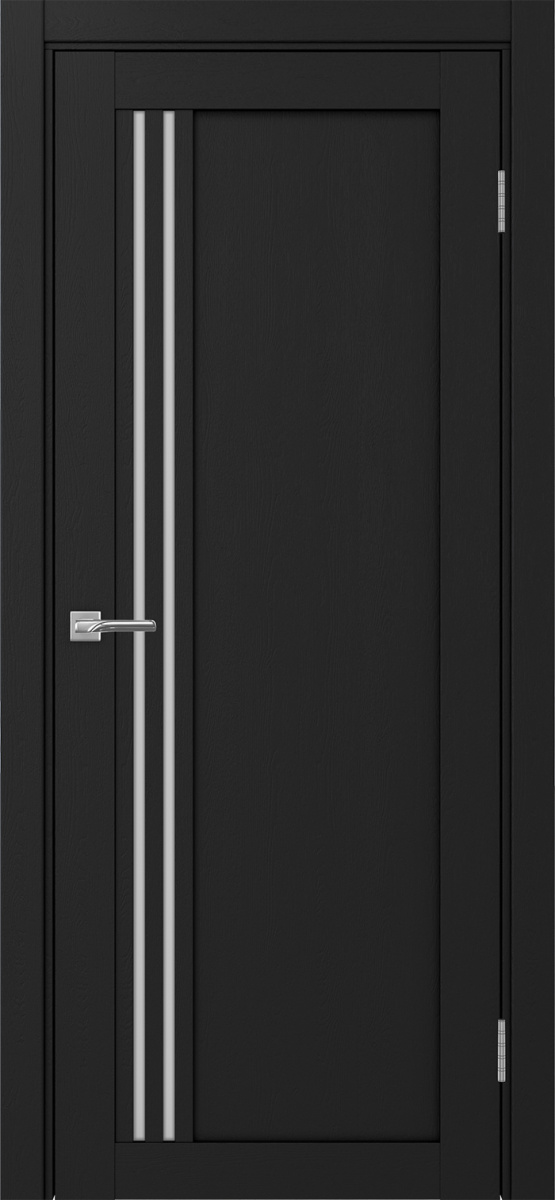 Дверь межкомнатная Оптима Порте Турин 555.21, цвет антрацит, экошпон, стекло лакобель черное