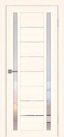 Дверь межкомнатная Оптима Порте Турин 558.212, цвет светлый ясень, экошпон, стекло прозрачное