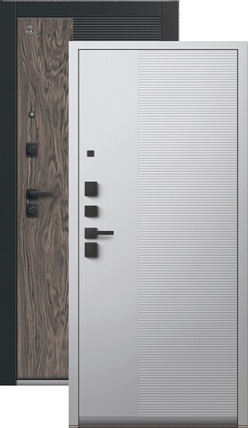 Теплая дверь входная Центурион С-112 (2026), 2 замка, 2 мм металл, (черный муар/черный кварц/мокко орех+белый кашемир)