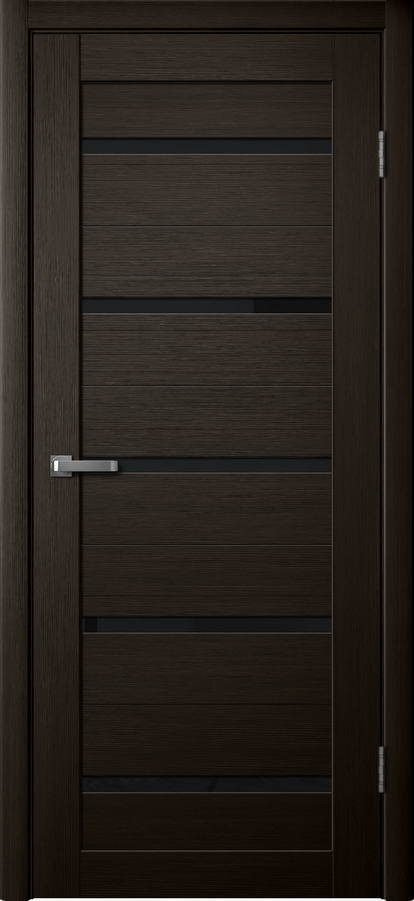 Дверь межкомнатная Ла Стелла 206, цвет мокко дуб, экошпон, стекло черное