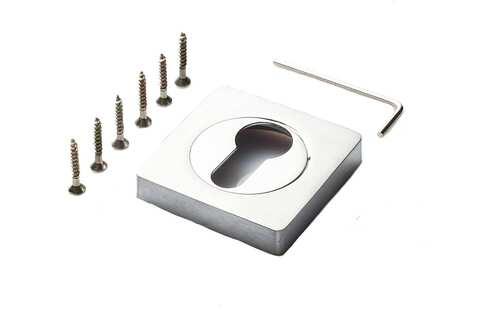 Накладка квадрат на цилиндр Пуэрто INET AL 02 CP, цвет никель блестящий (гарантия - 12 месяцев)