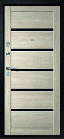 Теплая дверь входная Ретвизан Медея-321 (М1) Вена, 2 замка, 1,4 мм металл, (черный сатин+мокко лиственница) #3