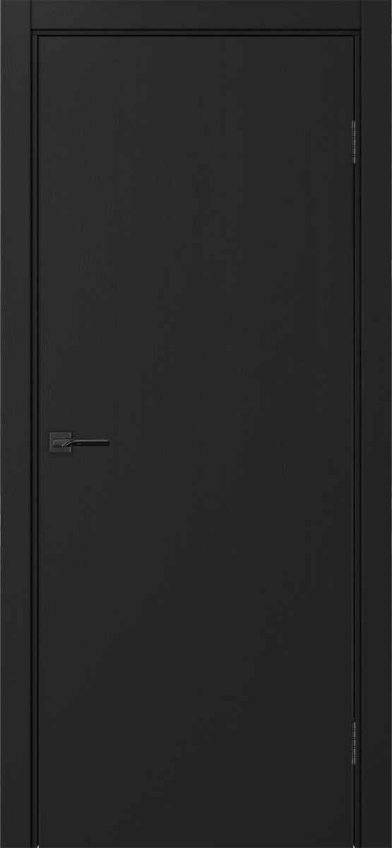 Дверь межкомнатная Оптима Порте Неаполь 201 (кромка ПВХ черная с 4х сторон с врезкой под замок Морелли М1895 (М1885)), цвет антрацит, экошпон, глухая