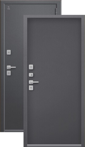 Термодверь входная Центурион Т-5 (2026), 2 замка, 1,4 мм металл, (серый букле+серый букле)