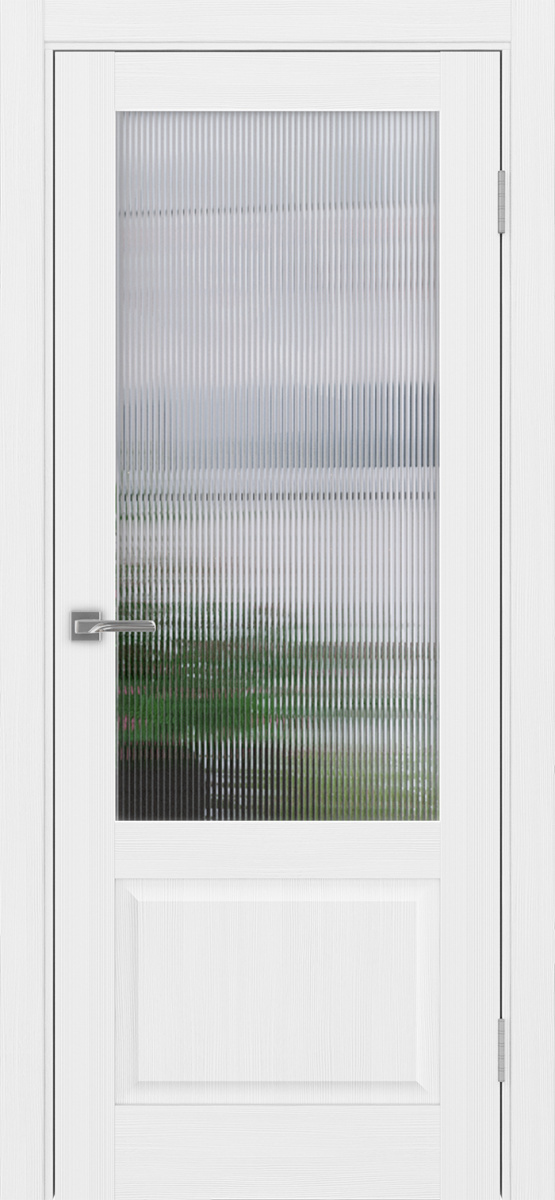 Дверь межкомнатная Оптима Порте Тоскана 640.21 ОФ3, цвет белый лед, экошпон, стекло мору