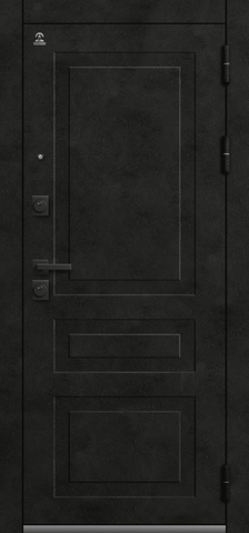 Теплая дверь входная Центурион С-114 зеркало (2026), 2 замка, 2 мм металл, (черный муар/графит кашемир+белый кашемир) #2