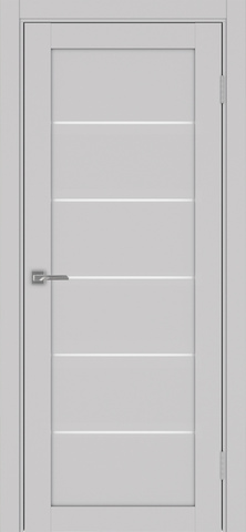 Дверь межкомнатная Оптима Порте Турин 506.12, цвет пепельный, экошпон, стекло мателюкс